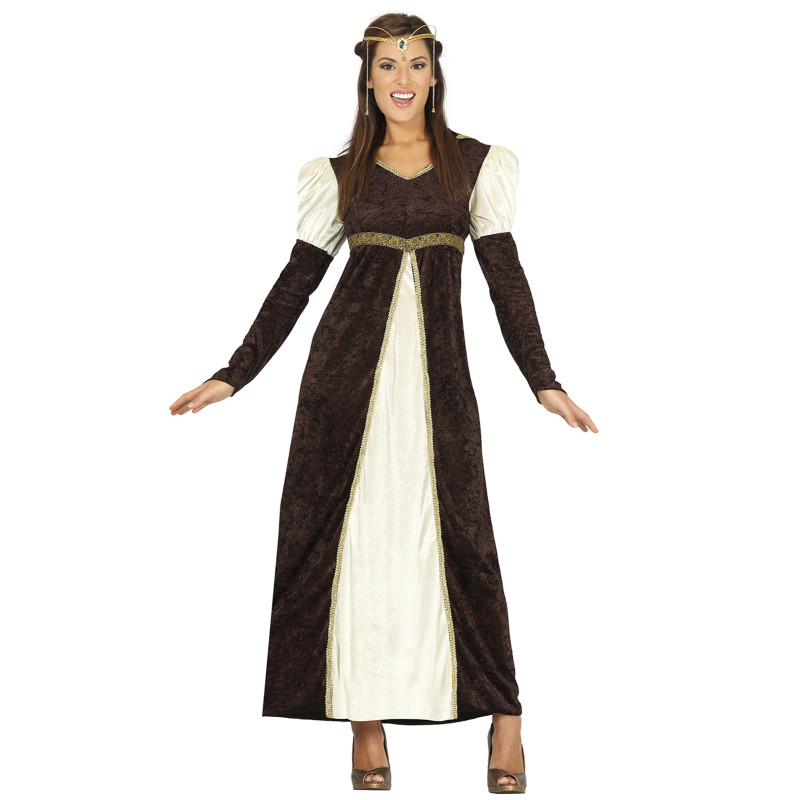D√©guisement princesse m√©di√©vale marron femme  