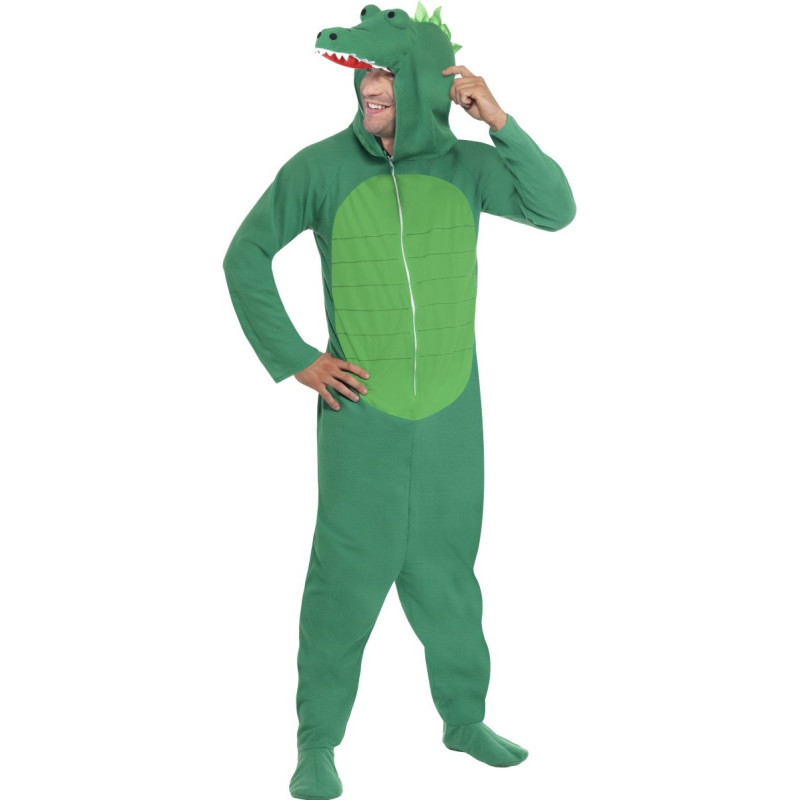 D√©guisement crocodile vert adulte  