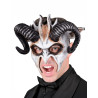 Masque de d√©mon blanc √† cornes adulte  