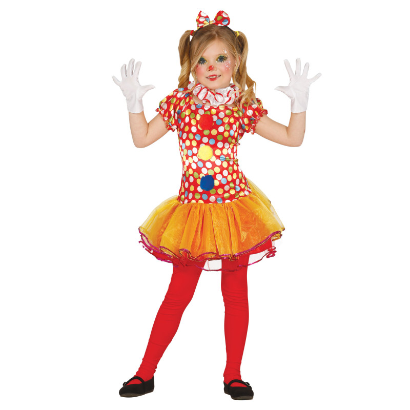 D√©guisement clown multicolore avec tutu fille  