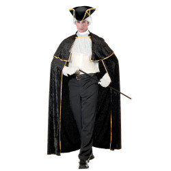 Cape s√©ducteur v√©nitien avec jabot noir adulte  