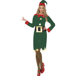 D√©guisement elfe verte femme No√´l  