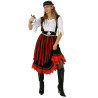 D√©guisement pirate √† rayures rouges et noires femme  