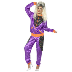 D√©guisement jogging r√©tro violet femme  