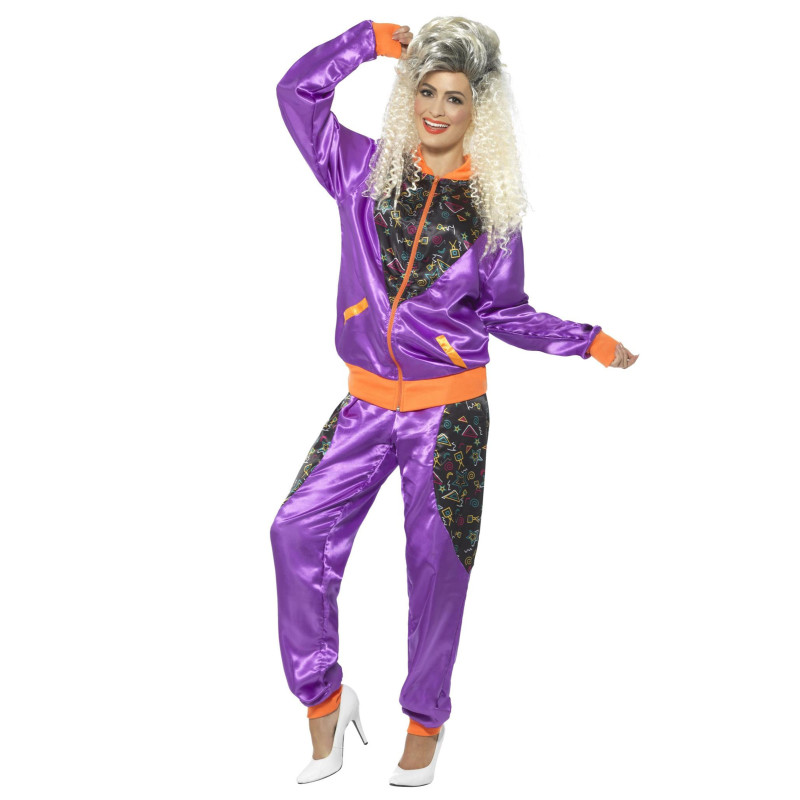 D√©guisement jogging r√©tro violet femme  