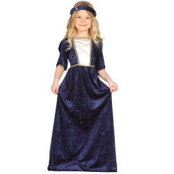 D√©guisement dame m√©di√©vale bleue fille  