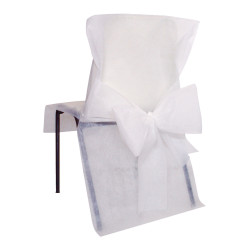 10 housses de chaise premium blanches 50 x 95 cm en intiss√© √† n?uds  