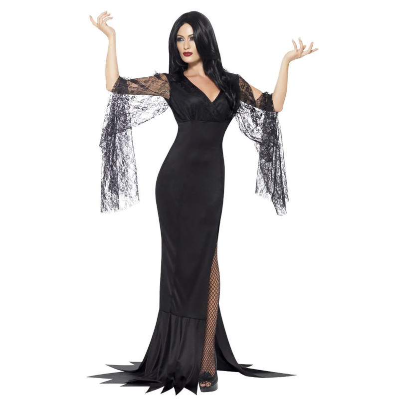 D√©guisement sorci√®re avec dentelle noire femme Halloween  