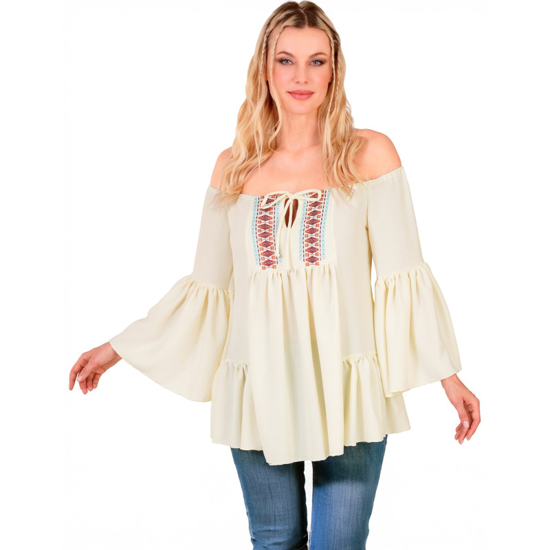 Chemise ann√©es 60 hippie femme  