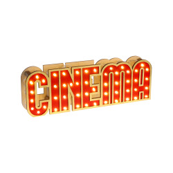 D√©coration lumineuse en bois Cin√©ma 30 x 4 x 10 cm  