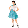 Jupe et foulard turquoise √† pois ann√©es 50 femme  