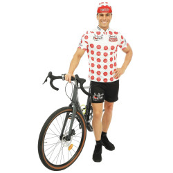 D√©guisement cycliste blanc et rouge Sauciflex homme  