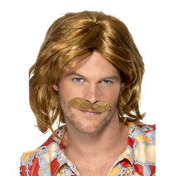 Perruque et moustache r√©tro homme  