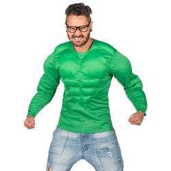 Chemise muscles verts adulte  