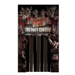 D√©coration de porte avec rideau zombies 145 cm  