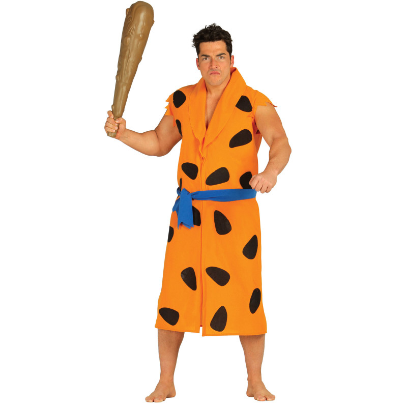 D√©guisement homme des cavernes orange adulte  