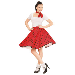 Jupe et foulard rouge √† pois ann√©es 50 femme  