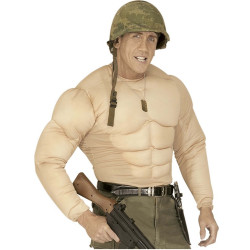 Faux torse muscl√© militaire adulte  
