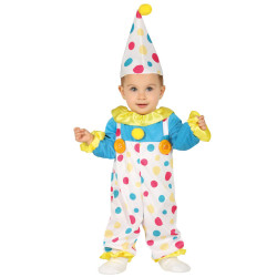 D√©guisement combinaison clown √† pois pastel b√©b√©  