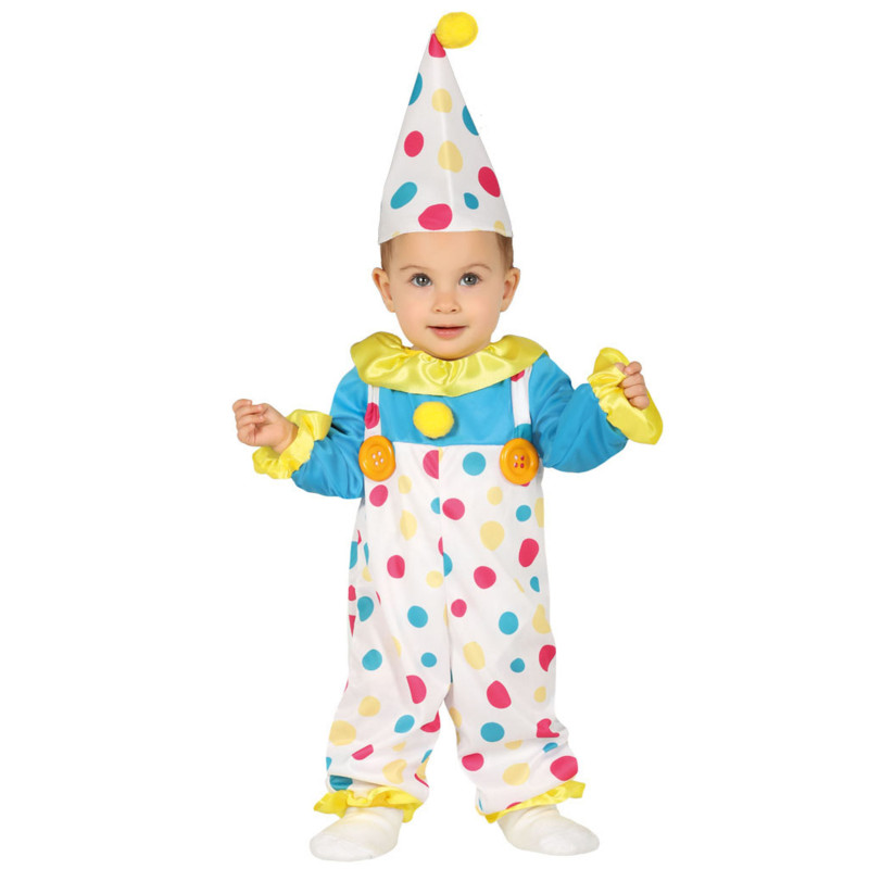 D√©guisement combinaison clown √† pois pastel b√©b√©  