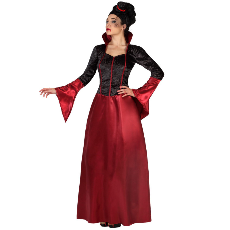 D√©guisement vampire rouge et noire femme Halloween  
