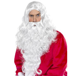 Perruque et barbe P√®re No√´l adulte  
