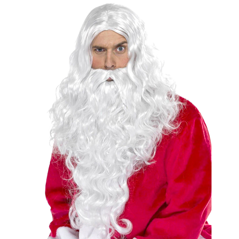 Perruque et barbe P√®re No√´l adulte  