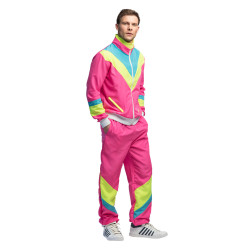 D√©guisement Jogging R√©tro Rose Fluo Homme  