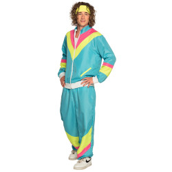 D√©guisement Jogging R√©tro Bleu Fluo Homme  