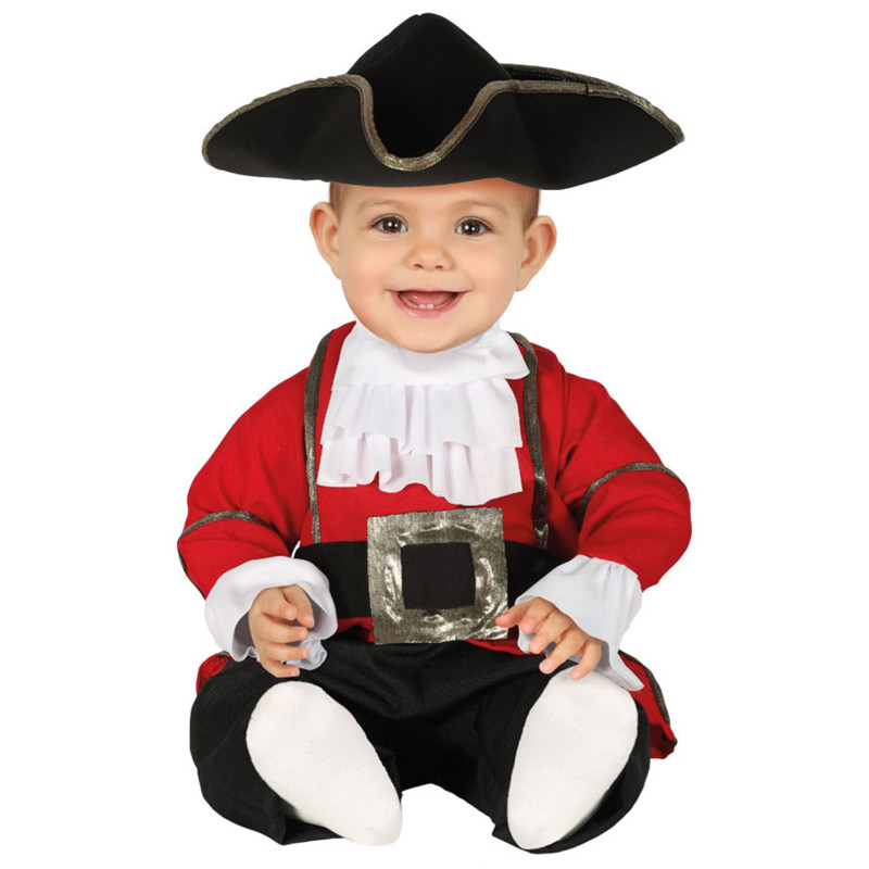 D√©guisement combinaison pirate rouge b√©b√©  