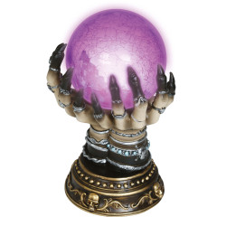 Boule de cristal lumineuse avec mains de voyante 23 cm  