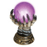 Boule de cristal lumineuse avec mains de voyante 23 cm  