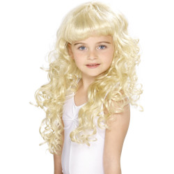 Perruque blonde de princesse fille  