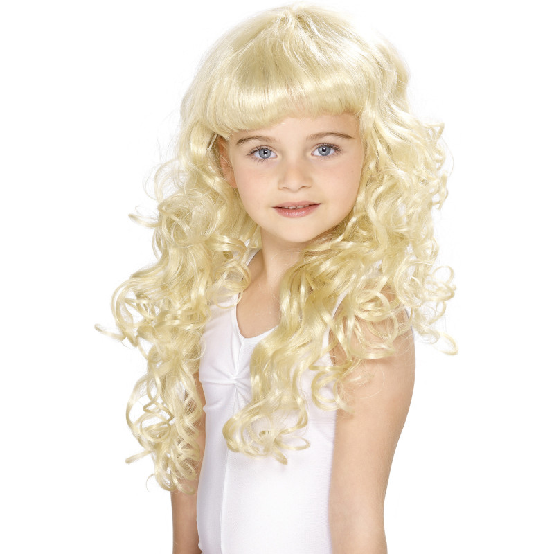 Perruque blonde de princesse fille  