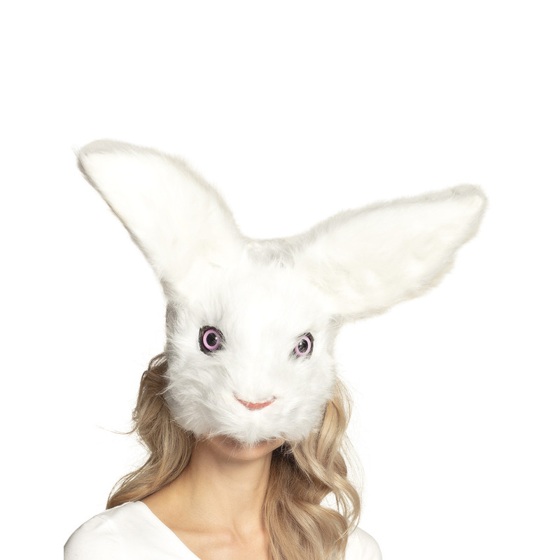 Masque lapin peluche adulte  