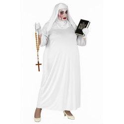 D√©guisement fant√¥me de nonne blanche grande taille femme  