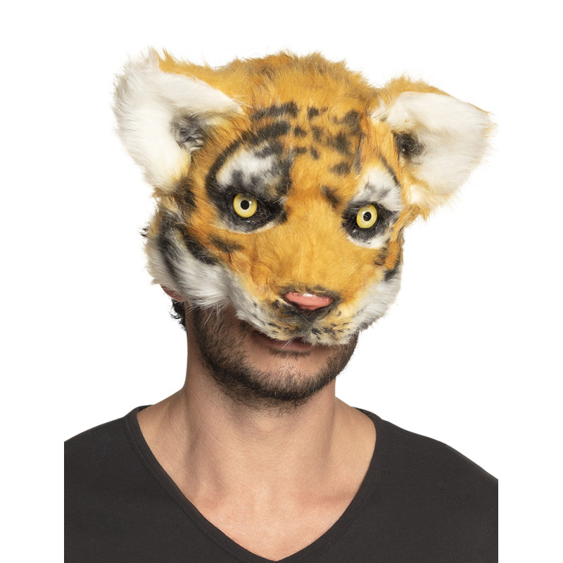 Masque tigre peluche adulte  