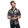 Chemise boule √† facettes disco arc en ciel homme  