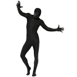 D√©guisement seconde peau noir adulte  