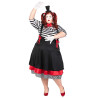 D√©guisement mime robe noir et rouge grande taille femme  