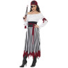 D√©guisement pirate ray√© noire et blanche femme  