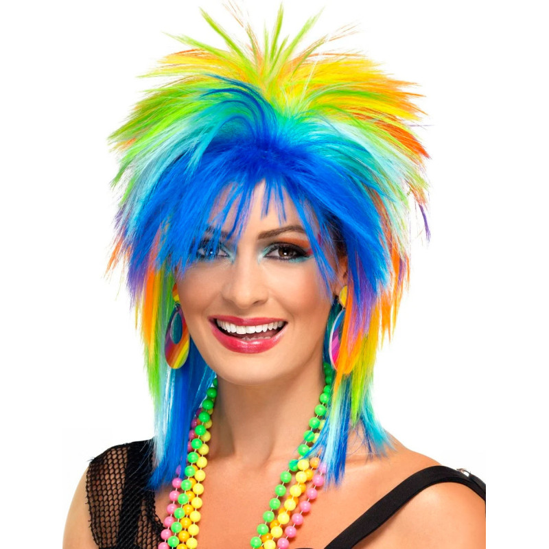 Perruque multicolore ann√©es 80 femme  