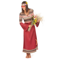 D√©guisement hippie bordeaux femme  