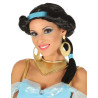 Perruque noire princesse du d√©sert avec bandeau bleu femme  