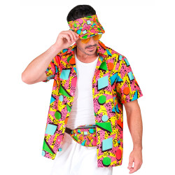 Chemise √† motifs ann√©es 90 multicolore adulte  