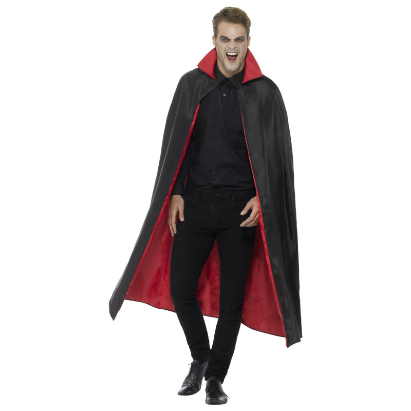 Cape satin√©e vampire r√©versible 125 cm adulte Halloween  