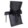 10 housses de chaise premium noires 50 x 95 cm avec n?ud  