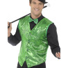 Gilet vert √† sequins adulte  