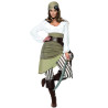 D√©guisement pirate vert et blanc femme  
