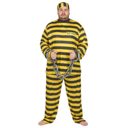 D√©guisement grande taille prisonnier jaune adulte  